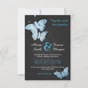 Romantic Butterflies wedding invitation