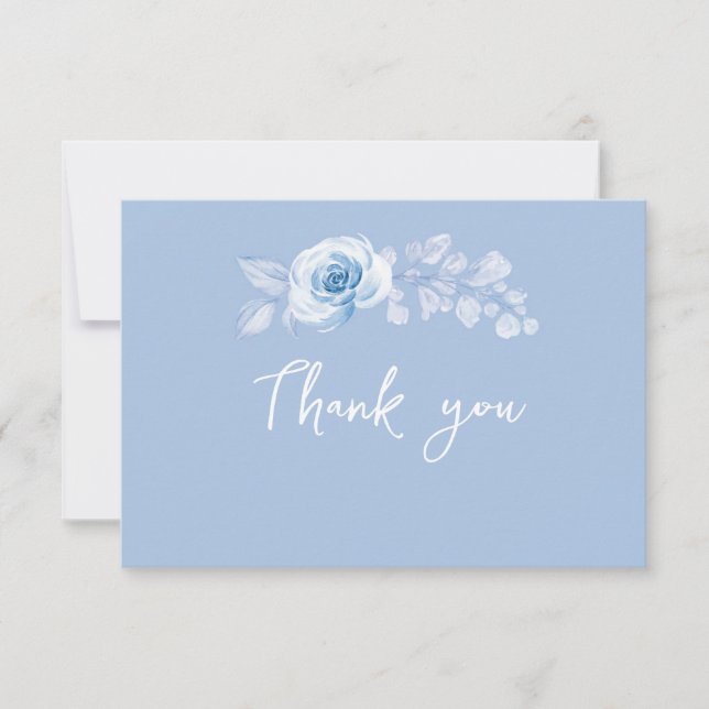 Romantic Chic Floral Mariage Merci Cartes (Devant)