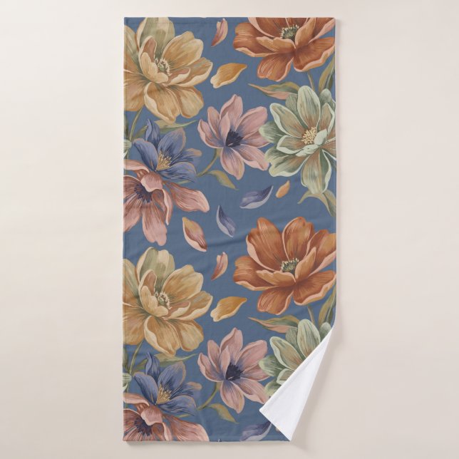 Romantic Cottage Flowers (Serviette de bain)