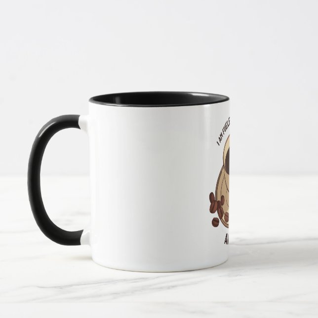Romantic Dog Illustration Two-Tone Coffee Mug (Gauche)