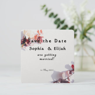 Romantic Elegant Floral Enregistrer la date Carte