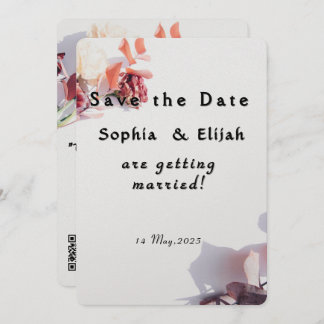 Romantic Elegant Floral Enregistrer la date Carte