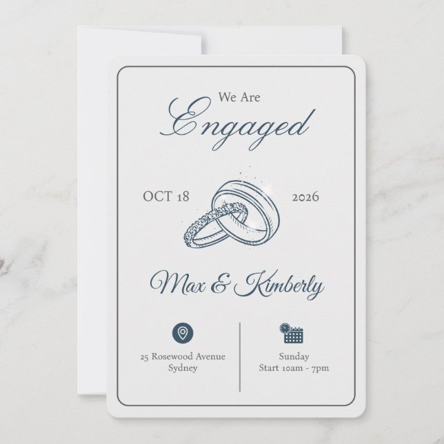 Romantic Engagement Invitations | Elegant & Modern (Devant)