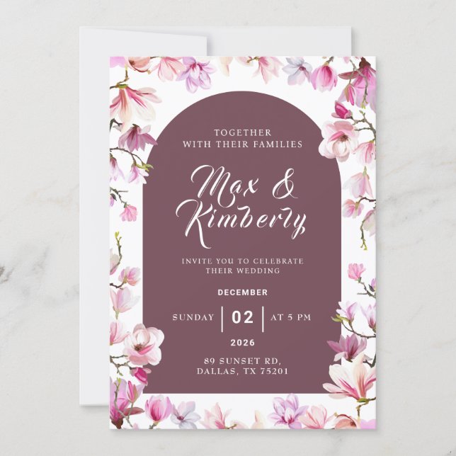Romantic Floral Wedding Invitation (Devant)
