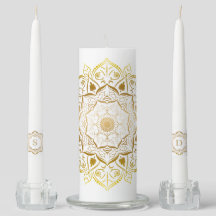 Romantic Gold Mandala Monogram Shabbat Mariage