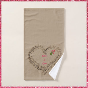 Romantic Heart Ocean Beach Sand