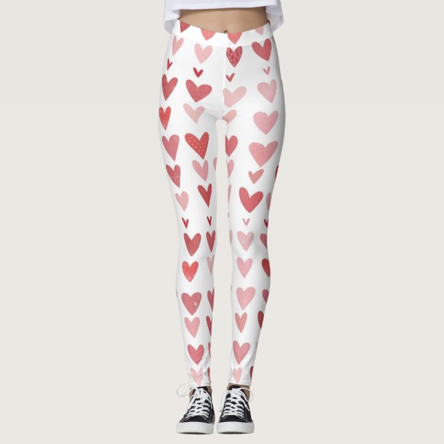 Romantic Heart Pattern Leggings – Perfect Valentin (Devant)