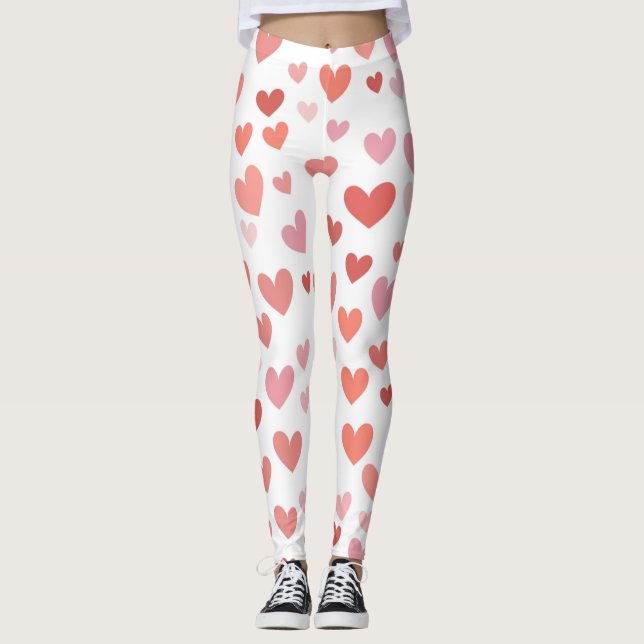 Romantic Heart Pattern Leggings – Perfect Valentin (Devant)
