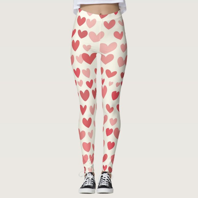 Romantic Heart Pattern Leggings – Perfect Valentin (Devant)