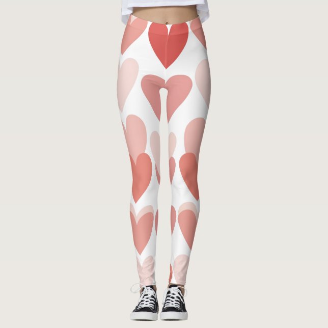 Romantic Heart Pattern Leggings – Perfect Valentin (Devant)