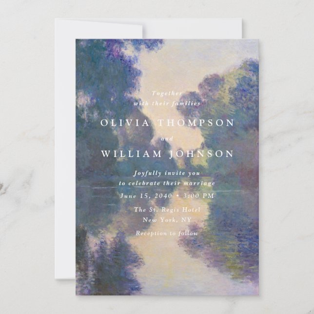 Romantic Painted Landscape Wedding Invitation (Devant)