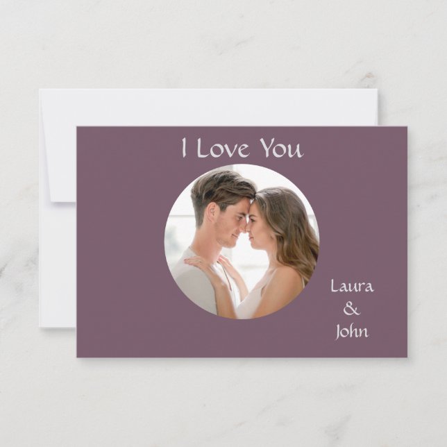 Romantic Personalized Couple Photo with Names Card (Devant)