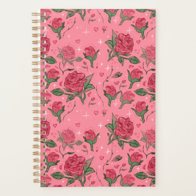 Romantic Pink and Red Roses Planner (Devant)