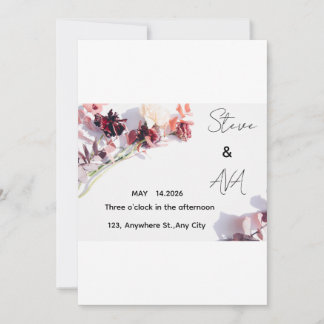 Romantic Rose Wedding Invitation | Soft Floral Ele