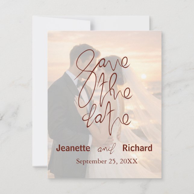 Romantic Sunset Beach Wedding Save the Date (Dos)