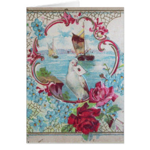 ROMANTICA / COLOMBE BLANCHE AVEC LETTRE FÊTE DES