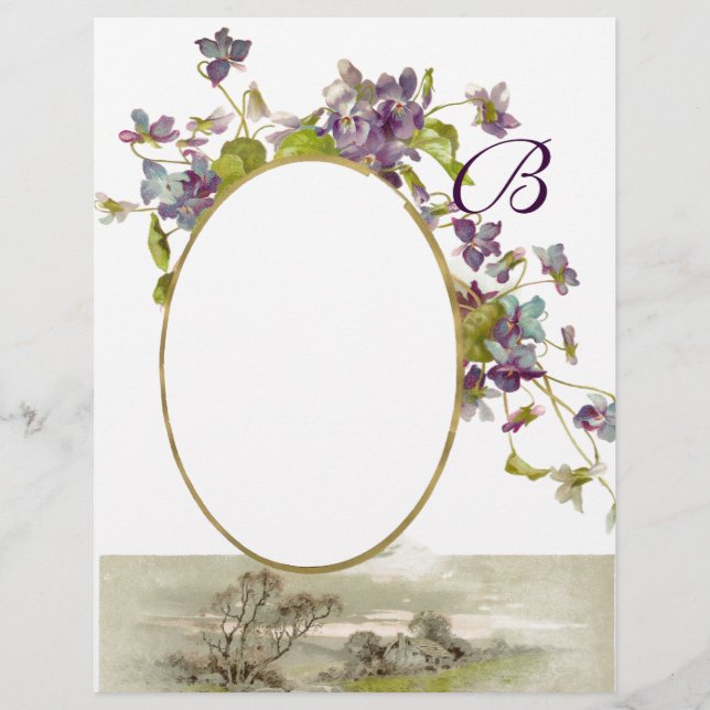 ROMANTİCA MONOGRAM /VIOLET violet vert, crème (Devant)