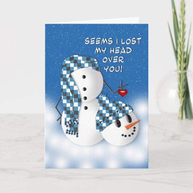 Romantique avec carte d'hiver humour - Snowman (Devant)