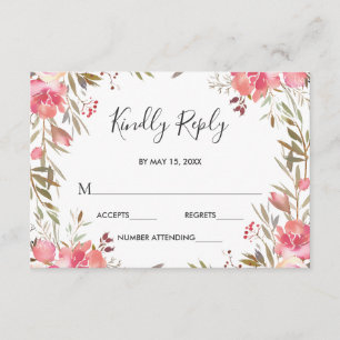 Romantique Blush Bloom Mariage floral RSVP