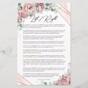 Romantique blush rose sage vert or gauche droite