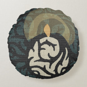 romantique bougie scroll motif coussin