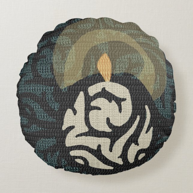 romantique bougie scroll motif coussin (Devant)