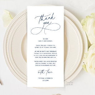 Romantique Carte de Remerciements pour le Dîner de
