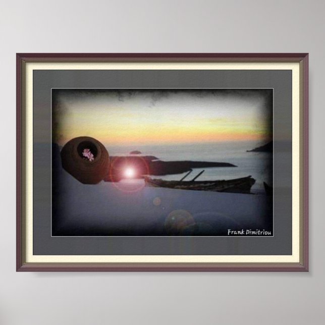 Romantique coucher de soleil sur la mer Poster (Devant)