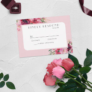 Romantique Dusty Rose Peony Cadre moderne carte RS