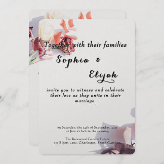 Romantique Élégant Faire-part de mariage Floral