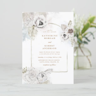 romantique élégant faire-part de mariage floral ar