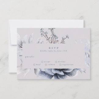 Romantique Elégant Hiver Mariage Floral Carte RSVP