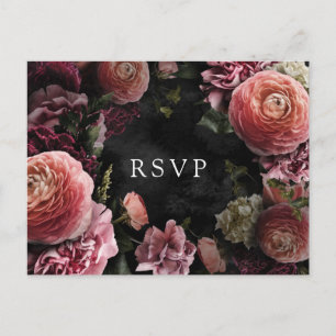 Romantique et Moody Rose Floral   Carte postale RS