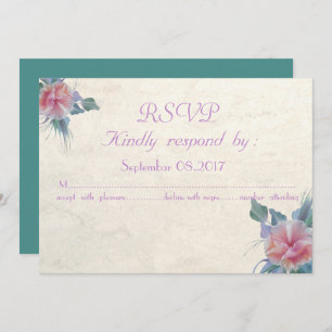 Romantique Fleurs élégantes Mariage Carte RSVP