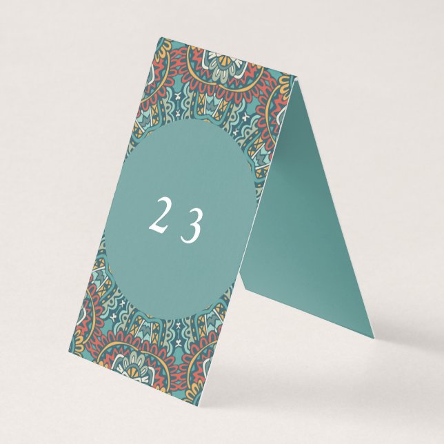 Romantique géométrique Mandala doux bleu gris et r (Front)