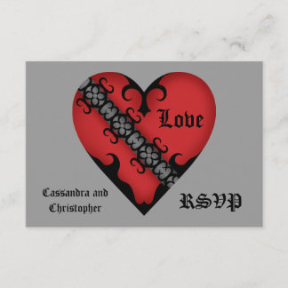 Romantique gothique médiéval coeur rouge RSVP