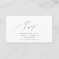 Romantique, gris foncé, Invitation RSVP, répondre