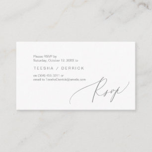 Romantique, gris foncé, Invitation RSVP, répondre