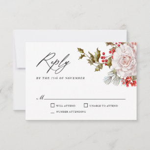 Romantique Hiver Floral et Evergreens RSVP