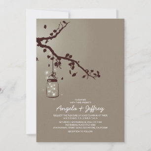Romantique lucioles faire-part de mariage de bocal
