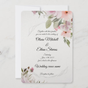 Romantique Mariage de jardin Carte d'invitation