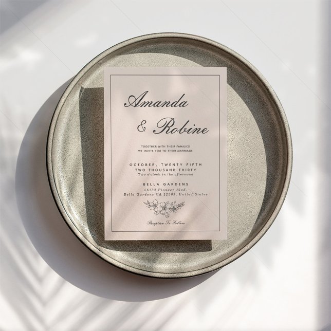 Romantique moderne Faire-part de mariage rose pâle (Créateur téléchargé)