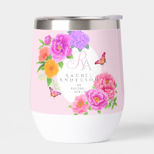 Romantique Monogramme Peonies Jardin rose