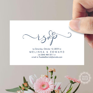 Romantique, Noir, Invitation RSVP, répondre