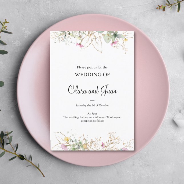Romantique, or floral Invitation (Créateur téléchargé)