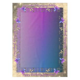 Romantique Ornate Rose papillon naissance nappe