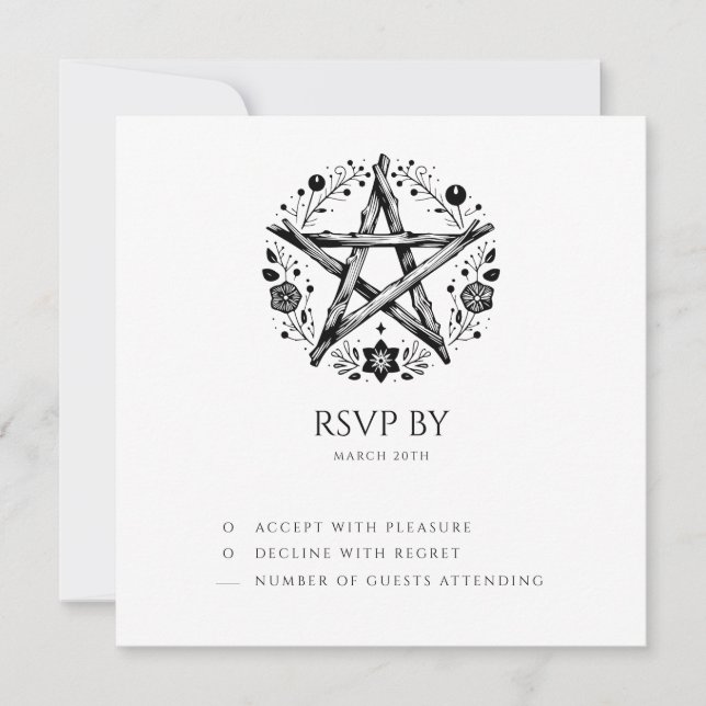 Romantique Pagan Wicca Mariage RSVP Invitation (Devant)