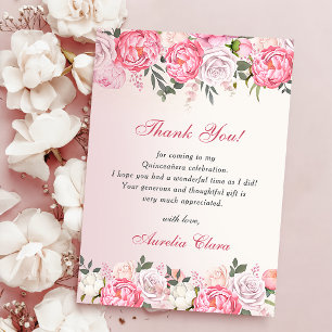 Romantique Pastel Rose Sweet 16 Cartes de remercie