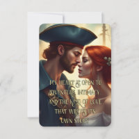 Romantique Pirate Love Double-Face Carte d'Affirma