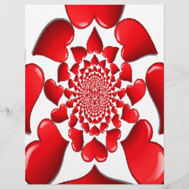 Romantique Red Hearts Art Motif Imprimer (Devant)